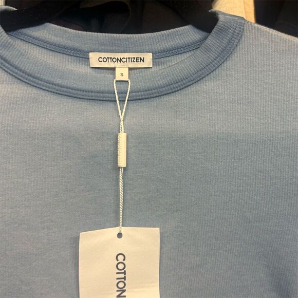 NWT Cotton Citizen Women's Verona powder Blue Cropped U Crew Neck Size S - Picture 2 of 4